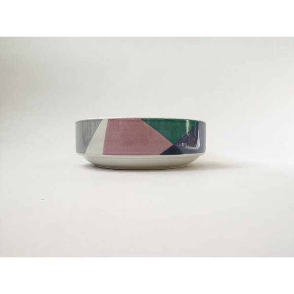 Pastel Multicolor Vintage Tempo Eighty Signed Mikasa Wide Rim Raised 80's Bowl - Picture 10 of 10